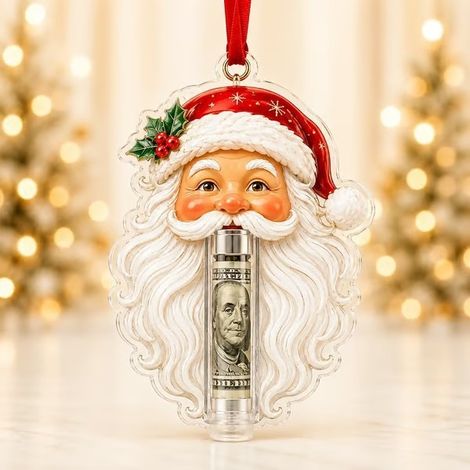 Porte-monnaie de Noël portable, original et amusant - Décoration de rangement de Noël pour les personnes âgées -