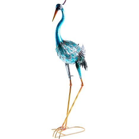 Escultura de pájaro de metal hierro hecha a mano animal de pie decoración azul Ifugao (1/5)