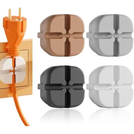 4 Silicone Protection Prise Electrique Sécurité Enfant Anti-Strom Anti-Poussière & Gestion de Câbles (1/4)