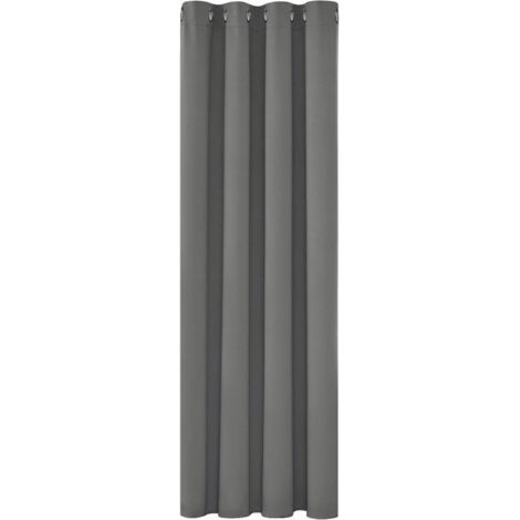 Rideaux occultants à isolation thermique, anti-froid, 132 x 214 cm (largeur x hauteur), pour salon et chambre, design moderne avec œillets, gris clair, 1 pièce (1/4)