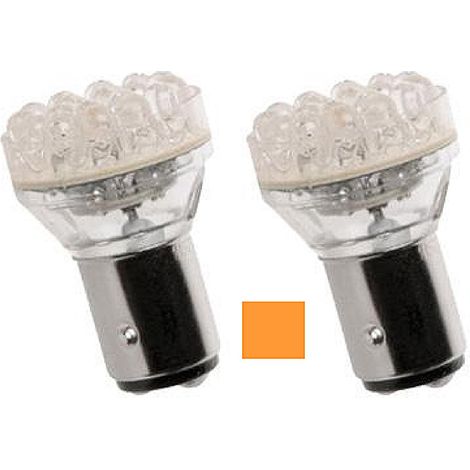 2 Ampoules BA15S LED - 12V - 21W - Eclairage Orange