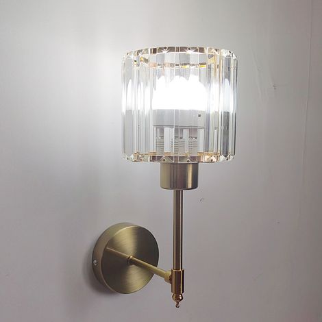Applique murale industrielle à LED d'intérieur, rechargeable par USB, en cristal et fer, pour chambre à coucher et cuisine, sans source lumineuse (1/3)