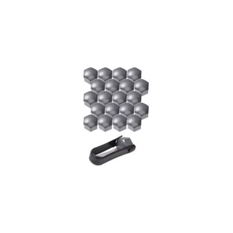 Geeignet für 17-mm-Mutterkappen, 20er-Packung 17-mm-Schraubenmutterkappen, Sechskant-Radmutternschutzkappen, universelle 17-mm-Schraubenkappen (grau).