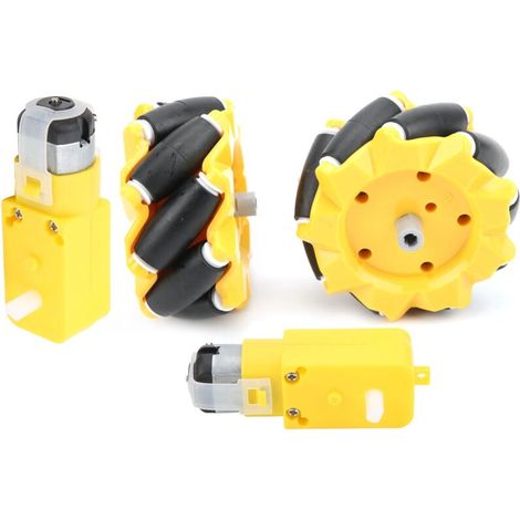 Roue Mecanum 80mm pour Moteur Réducteur TT, Pièces Robotique Intelligente, Accessoires DIY et Composants de Voiture Jouet (1/5)