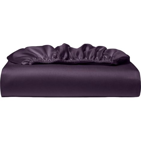 Lenzuola con Angoli per Materassi 30 cm Raso Viola 200x200 cm (1/4)
