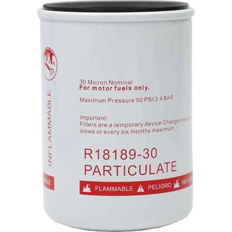 R18189-30 – Élément filtrant carburant 1" NPT 30 µm, fibre de verre, pour distributeurs. (1/4)