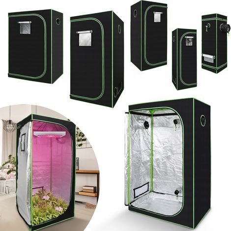 Jiubiaz Growbox Gewächshaus Indoor Pflanzenzelt Zuchtzelt Growroom Zuchtschrank Darkroom Zimmergewächshaus Growschrank,120x60x180 cm
