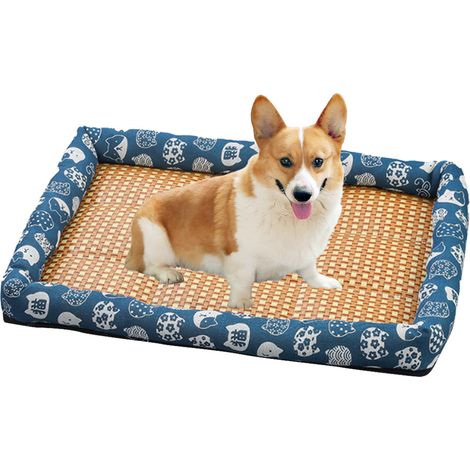 Tapis Rafraichissant Pour Chien - Tapis En Rotin Naturel Respirant - Pour Chiens Et Chats De Petite À Très Grande Taille - 4 Dimensions Disponibles (1/5)