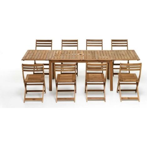 Tavolo Arleston Pranzo Allungabile legno Acacia 2 prolunghe 140/197/254x78 M0727 (1/3)
