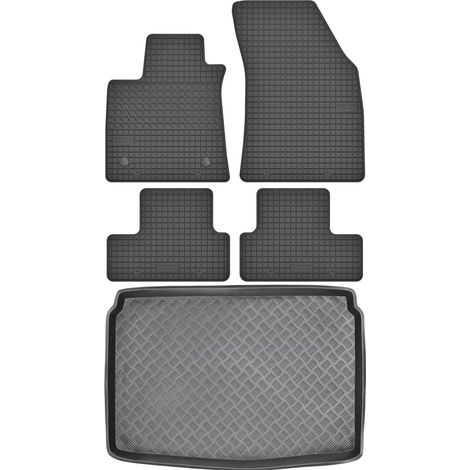 Renault Megane IV Hatchback a partir de 2015 SET - Alfombrillas de goma para coche + alfombrilla para maletero (1/5)