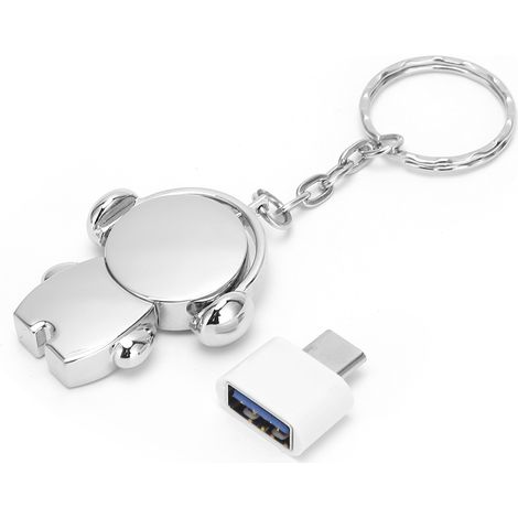 Clé USB 2.0 64GB Voiture - Lecteur Flash Mémoire Métal Cadeau Accessoire Ordinateur Design Lunaire Argenté