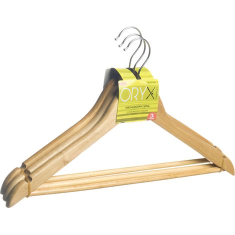 Cintre en bois courbé Oryx 450 mm. (Pack 3 pièces)