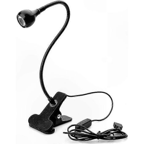 Lumière de lecture USB à pince, 3 modes de couleur, design anti-fatigue oculaire pour usage nocturne, luminosité réglable, parfaite pour livres et chevet. (1/5)