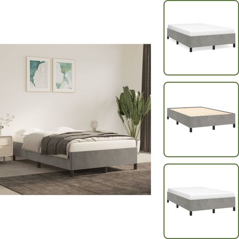 Bettgestell ohne Matratze Hellgrau 120x190 cm Samt - Samtsofa - Bettrahmen - Doppelbett - Boxspringbetten - Himmelbett (1/5)