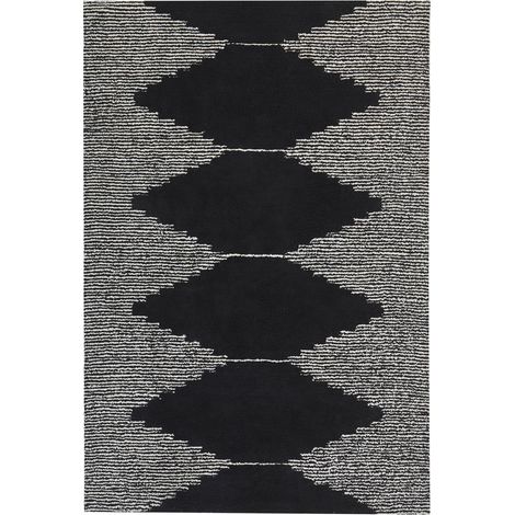 Rug BATHINDA Black/ White 160 x 230 cm Cotton