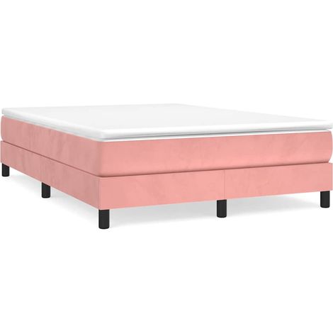 Maison Exclusive - Boxspringbettgestell Rosa 140x200 cm Samt (1/5)