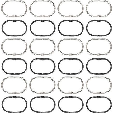 Lot de 24 crochets de rechange pour rideau de douche et baignoire (1/4)