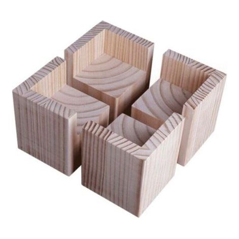 Pair Ensemble de 4 rehausseurs de lit, ascenseurs en bois pour meubles lourds (1/4)