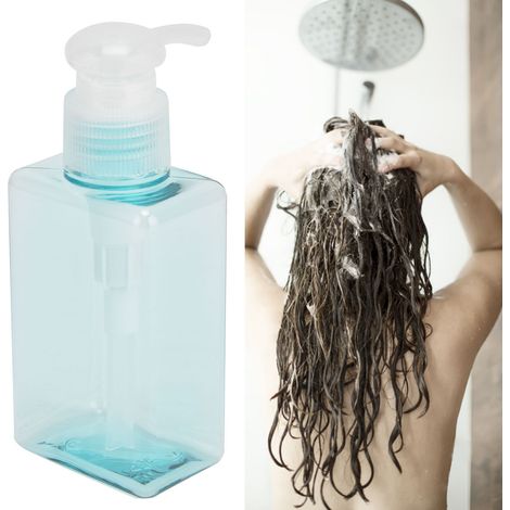 100 ml durchsichtige, blaue Pumpflaschen für unterwegs 3er-Set (PET/PP) (1/5)