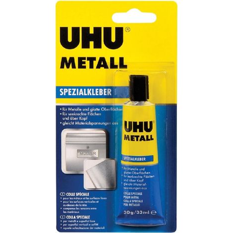 UHU Spezialkleber Metall, Schneller Klebstoff für Metalle, Tube, 30g