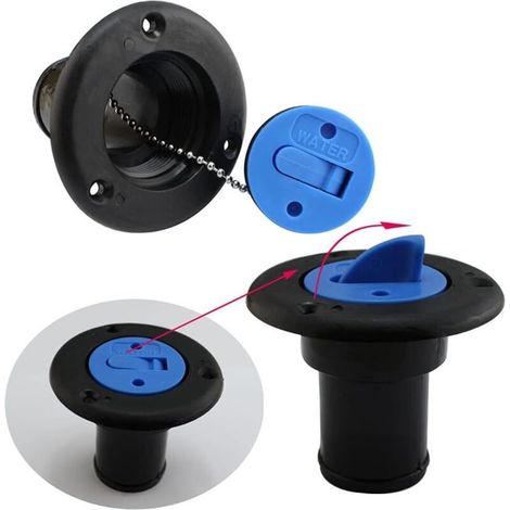 Bouchon de réservoir d'eau pour camping-car, réservoir d'eau de remplissage pour trappe de remplissage d'eau douce de 1,27 cm pour camping-car, remorque, caravane, 38 mm (1/5)