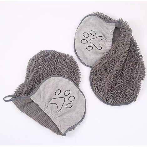 Serviette absorbante pour chiens - serviette en microfibre à séchage rapide - serviette de bain pour chiots - super absorbante - lavable en machine (1/4)