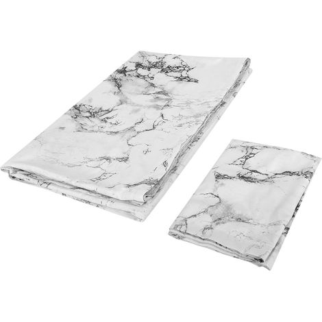 Ensemble de literie imprimé marbre, comprenant une housse de couette imprimée marbre 3D (150200cm) et une taie d'oreiller. (1/5)