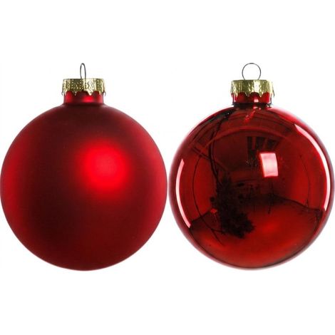 TrendLine Christbaumkugeln 6 Kugeln Ø 8 cm Glas Rot Weihnachtskugeln Weihnachten (1/3)