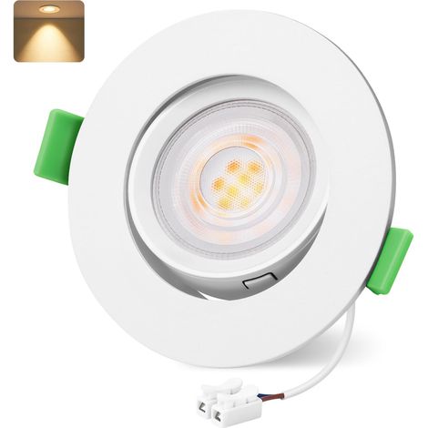 Lot de 1 Spot encastrable, Pivotant 45°, LED 5W 2700K, IP44, Pour salle de bain salon (1/5)