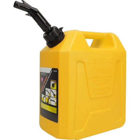 Ortviai Jerrycan à carburant 10 L jaune, antistatique et avec arrêt automatique pour camping-car, SUV et bateau