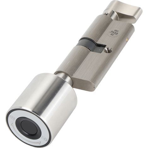 Serrure à cylindre intelligente à déverrouillage par empreinte digitale Bluetooth sans clé pour porte intérieure en aluminium, avec verrouillage par cylindre intelligent pour porte intérieure en alumi (1/5)