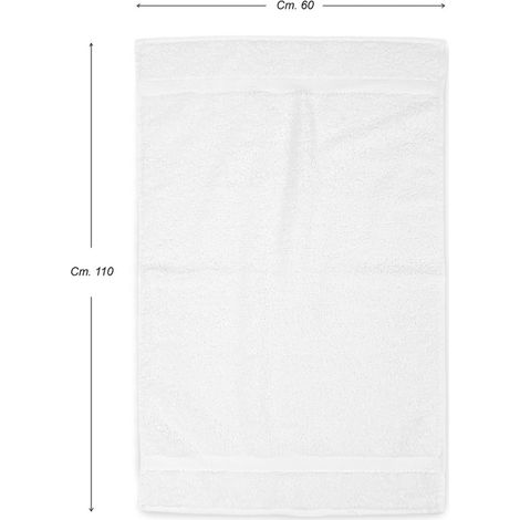 Serviettes éponge 100 % coton - différentes tailles - de haute qualité Made in Italy pour la maison, l'hôtel et les chambres d'h Cm. 60x110