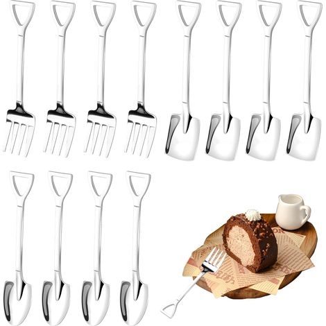 12 Pièces Cuillères en Acier Inoxydable, Petite Cuillère à Dessert (1/5)