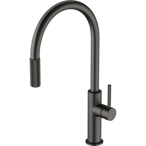 OMNIRES Switch - Spültischarmatur mit ausziehbarem Auslauf und Filterfunktion, Graphit gebürstet SW9059GR (1/3)