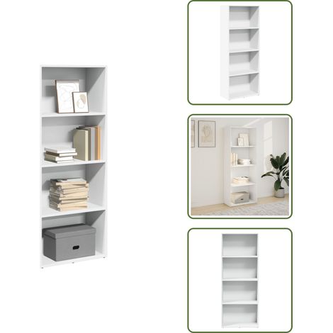 Bibliothèque blanc 60x30x152 cm bois d'ingénierie - Bibliothèque - Bibliothèques - Étagère - Armoire De Rangement (1/5)