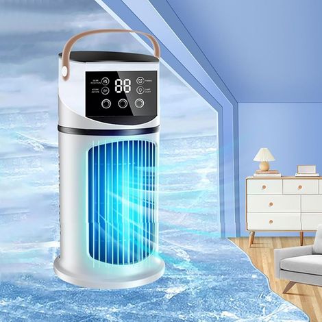 Ventilateur Portable 4-en-1 avec Fonction Climatiseur et Brumisation – 9 Vitesses Silencieux – Mini Refroidisseur d’Air Mobile pour Maison et Bureau (1/5)