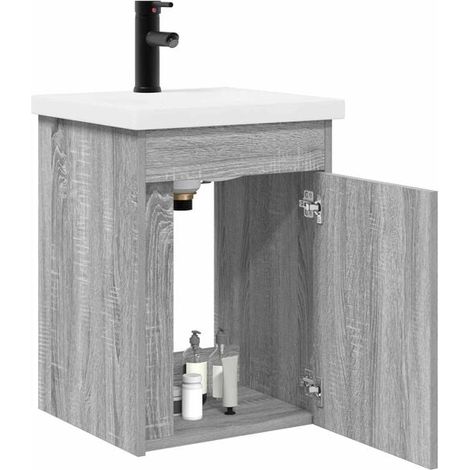 Meuble de Salle de Bain avec Robinet, Couleur Gris Sonoma (1/5)