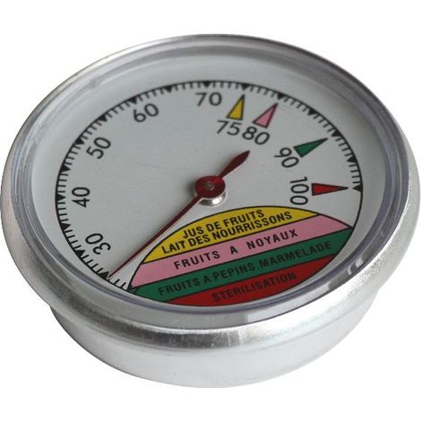 Thermomètre à cadran pour stérilisateur – Gradué de 20° à 100°C – Indicateur de température pour jus de fruits et lait – Compact et facile à ranger – Guillouard