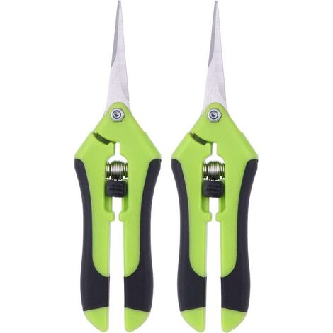 2 Pack Pruning Scissors Professional Stainless Steel Manual Pruning Shears (Green)
