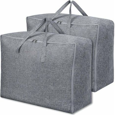 Set di 2 borse portaoggetti sotto il letto, borsa portaoggetti per piumoni con manico rinforzato per piumoni, coperte, cuscini, giacche, 60x40x24 cm, 58 l (1/4)