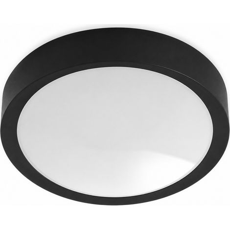 PLAFONIERA TONDA CON PORTALAMPADA E27 PARETE/SOFFITTO SONJA- - 2xE27 max 2x20w - ø mm.300x100 - colore nero - 1 pezzi AIRAM