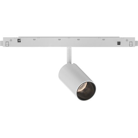 Faretto Binario Singolo On-Off Ego Alluminio Bianco 1 Luce 8W 3000K Luce Calda