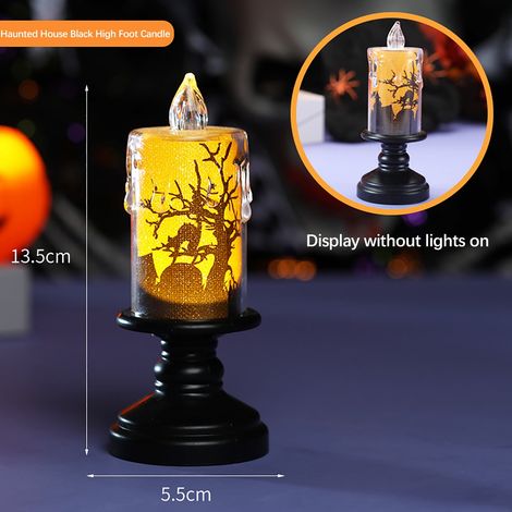 Lanterne Bougie Sans Flamme - Décoration Halloween Maison Fantôme - LED Rotative avec Effet Lumineux - Pour Intérieur Jardin Fête Thématique - 1 Pièce (1/5)