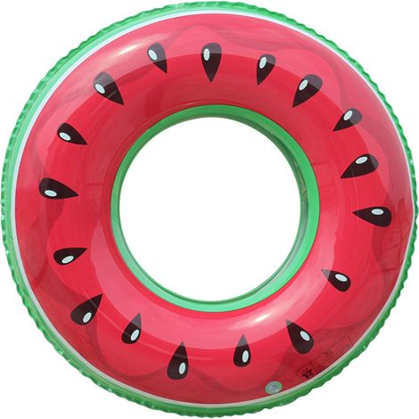 Bouée de natation rétro en PVC épais pour enfants (3-6 ans) – Bouée rayée ludique avec flottabilité axillaire, modèle pastèque estivale – 1 pièce-lsw