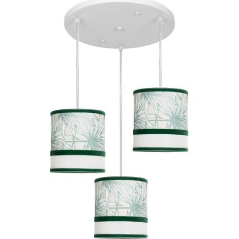 Plafoniera Caledonia bianco/verde 3xE27 Ø40cm