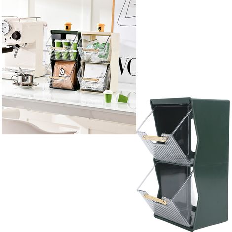 Teebeutel-Aufbewahrungsbox Tee-/Kaffee-Organizer mit großer Öffnung Material: PP/PS/PET Maße: 13,5 x 15,5 x 25,5 cm Großes Fassungsvermögen Ideal fürs Büro 658 g 1 Ablagefach inklusive (1/5)