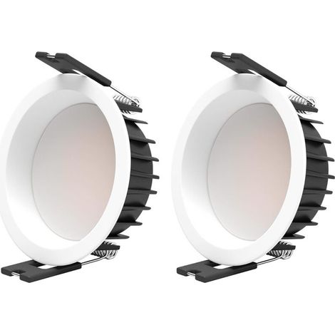 2pcs 7W LED Recessed Spotlight 3000K LED Recessed Spotlight CRI 90+ Flicker-Free Indoor LED Ceiling Spotlight, 100° Beam Angle, Ø85mm Recessed Hole, Ceiling Lighting, Ceiling Light [Energy Class G]