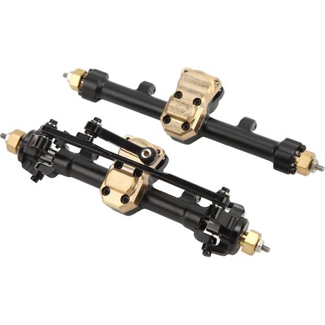 Ensemble d'essieux Avant et Arrière en Métal RC pour Accessoires de Pièces de Mise à Niveau SCX24 /24 (Black) (1/5)