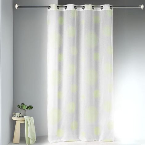 Voilage en Etamine Impression Argent Vert clair 140x240 cm