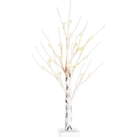 Luminaire d'arbre LED 60cm, bouleau argenté décoratif avec éclairage chaud pour décoration de fêtes et intérieur (1/5)